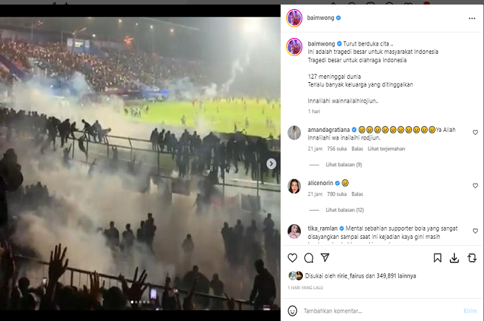 Baim Wong Sampaikan Duka Atas Tragedi Kanjuruhan, Netizen: Bukan Prank Lagi, Cuan-cuan