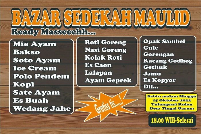 Warga Garum Blitar Akan Gelar Wisata Kuliner Gratis, Makan Sepuasnya Tidak Bayar