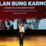 Wali Kota Surabaya Erik Cahyadi ketika menutup kegiatan peringatan Bulan Bung Karno. Pada Jum'at (28/08/23).