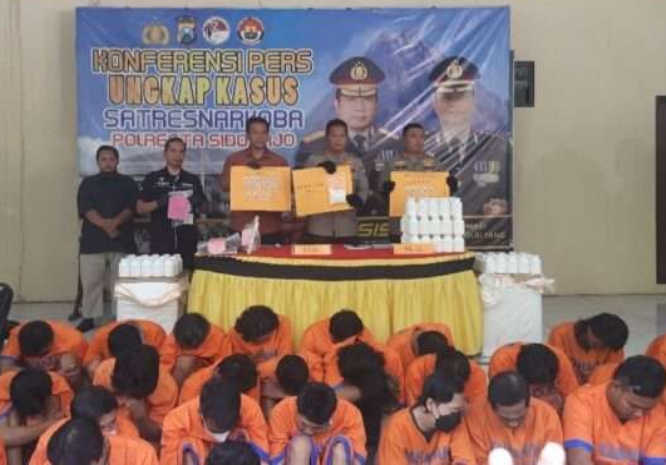 Satresnarkoba Polresta Sidoarjo Ringkus 53 Tersangka Dalam 12 Hari Operasi
