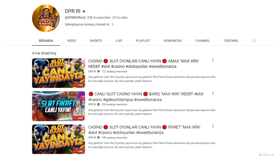 YouTube DPR RI Kena Hack Hingga Live Video Judi Online