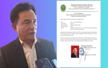 Foto: Yusril Ihza Mahendra, Surat Keterangan (Suket) tidak pernah terpidana dan SKCK terkait dengan permohonan pencalonan sebagai wakil presiden Republik Indonesia. (Doc.Ist)