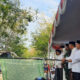 Pj Bupati Sampang Rudi Arifiyanto didampingi jajaran Forkopimda Sampang melepasa 554 CJH dengan pengibaran bendera.