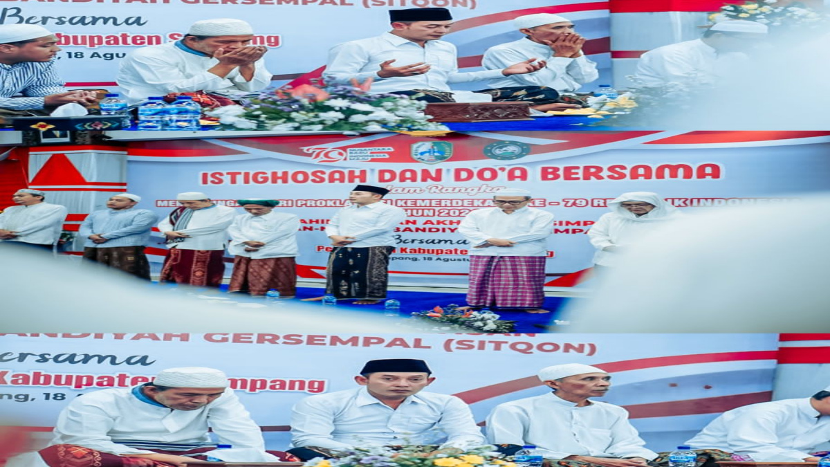 Kiyai Mamak dan H. Abdullah Hidayat duduk bersama dengan tokoh Ulama SITQON ketika menggelar Istigosah dan doa' bersama di Pendopo Trunojoyo Kab. Sampang.