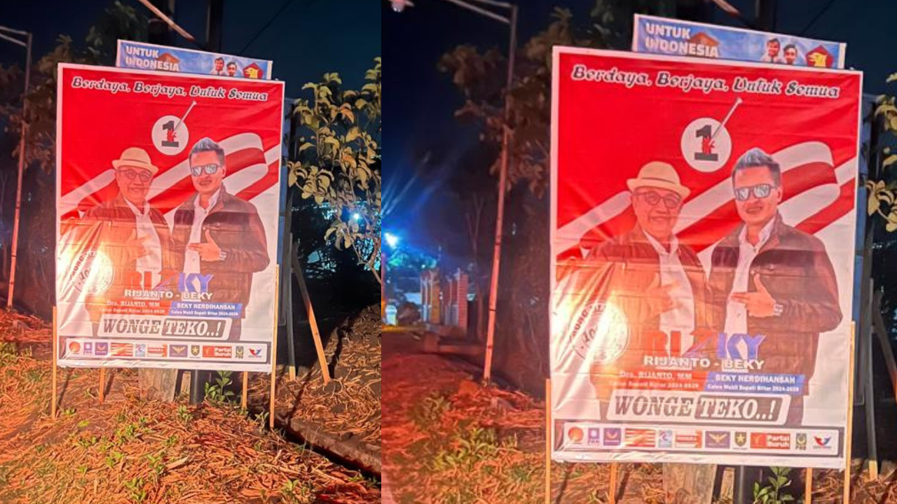 Provokasi, APK Rini-Ghoni di Blitar Ditutupi Sang Rival