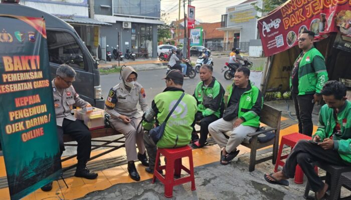 Polres Klaten Gelar Pemeriksaan Kesehatan Gratis untuk Pengemudi Ojek Online Sambut HUT Bhayangkara ke-79