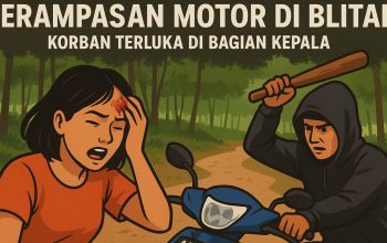 Perampasan Motor di Blitar, Korban Terluka di Bagian Kepala