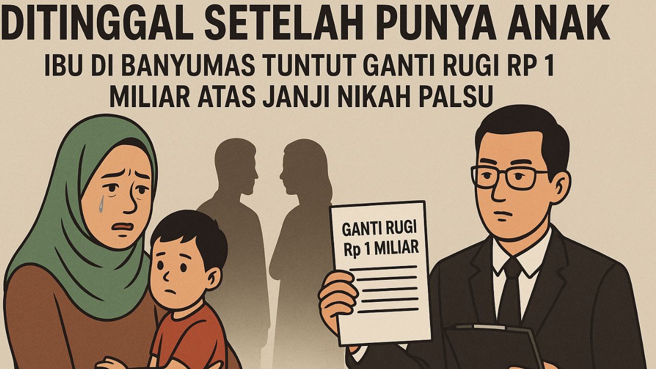 Ditinggal Setelah Punya Anak, Ibu di Banyumas Tuntut Ganti Rugi Rp 1 Miliar atas Janji Nikah Palsu