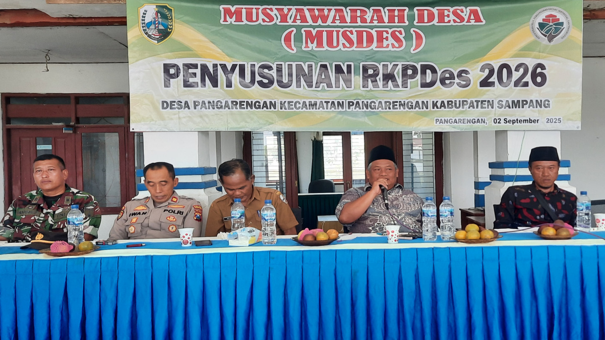 Gelar Musdes Penyusunan RKPDes 2026, Pemdes Pangarengan Diapresiasi Camat Setempat