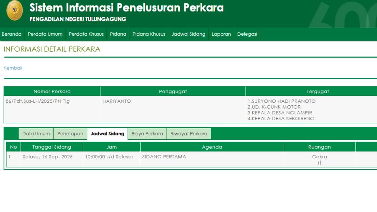 Kasus Lingkungan Hidup di Tulungagung, Seret K-Cunk Motor dan Dua Kepala Desa ke Pengadilan Kasus Lingkungan Hidup di Tulungagung, Seret K-Cunk Motor dan Dua Kepala Desa ke Pengadilan