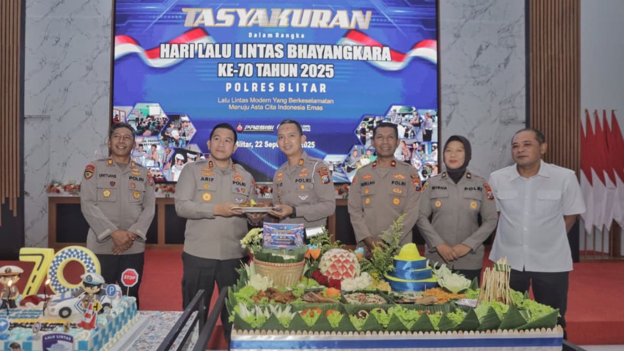 Rayakan HUT Lalu Lintas ke-70, Kapolres Blitar Pimpin Syukuran dan Doa Bersama