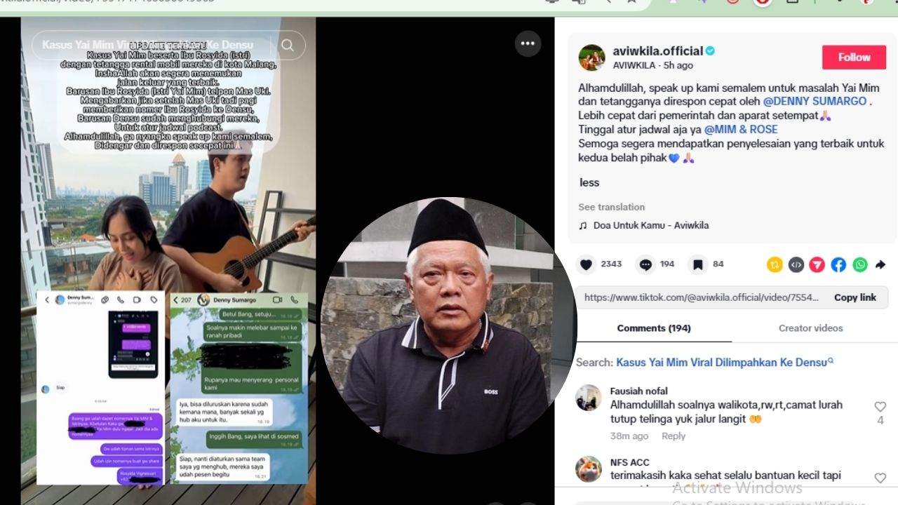 Aviwkila Umumkan Kabar Baik: Denny Sumargo Siap Bantu Eks Dosen UIN Malang Yai Mim