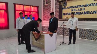 Rutan Banyumas Hadiri Pelantikan Pejabat Manajerial di Bapas Nusakambangan