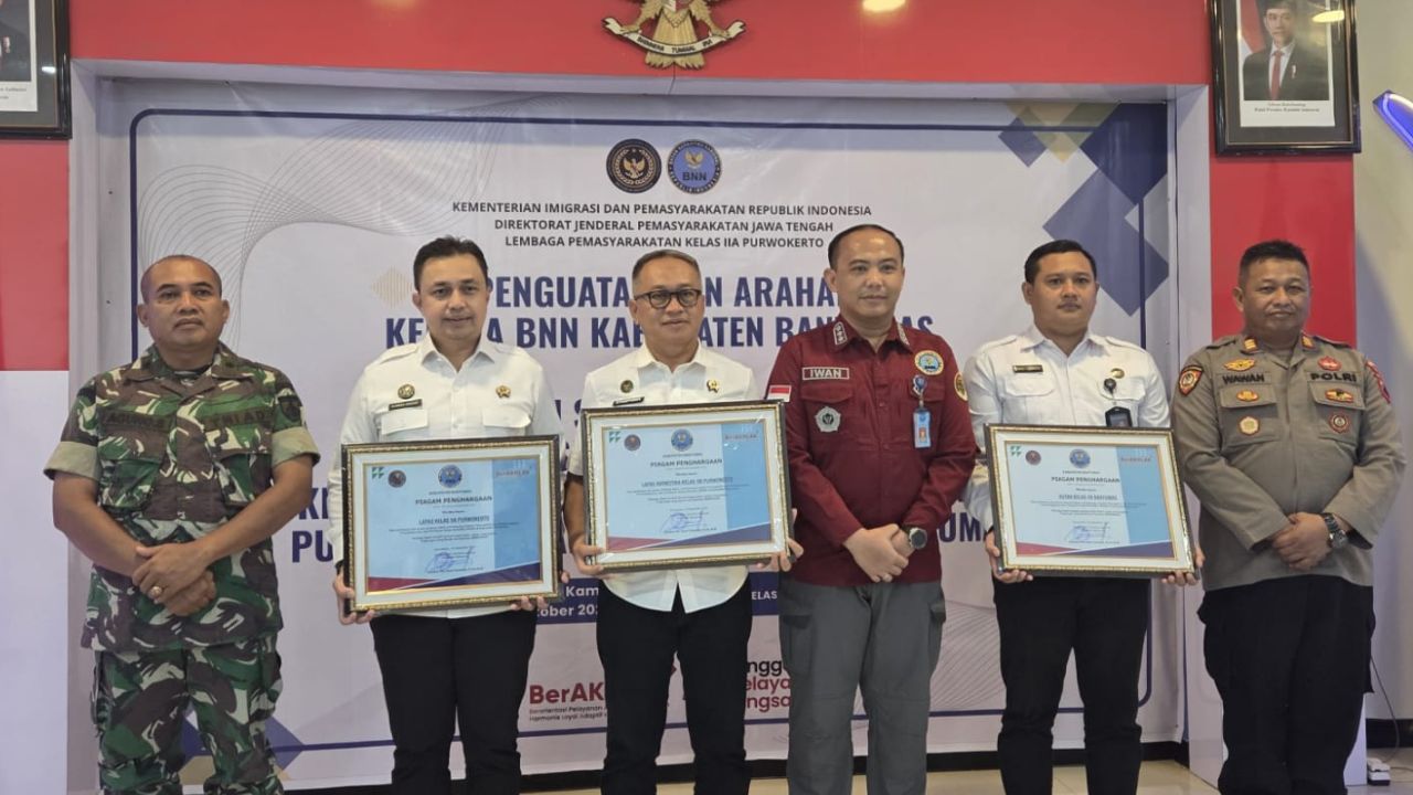 Bersih dari Narkoba, Rutan Banyumas Raih Sertifikat UPT Bersinar